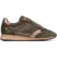 Carmela for woman. 16423301-KAKI Green Leather Sneakers 164233 (40), Flat, Laces, Casual