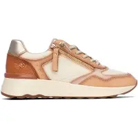 Carmela for woman. 16422101-BEIGE Beige Leather Sneakers 164221 (36), 3 to 5 cm, Zip, Casual