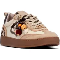 Carmela for woman. 16415202-BEIGE Leather Sneakers 164152 beige (36), Flat, Laces, Casual