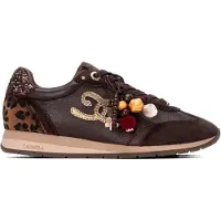 Carmela for woman. 16423401-MARRON Brown Leather Sneakers 164234 (39), Flat, Laces, Casual