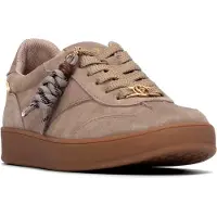 Carmela for woman. 16437207-TAUPE Leather sneakers 164372 taupe (37), Flat, Split Leather, Laces, Casual