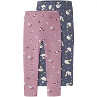 Name it Leggings - NmfVivian - 2-pack - Syrin/Vintage Indigo - - 4 år (104) - Leggings