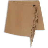 BOSS for woman. 50568685 Vafrina brown fringe mini skirt (34), Casual, Wool