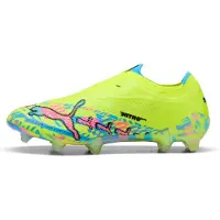Puma ULTRA NITRO 7 ULTIMATE ADVANCED LEVEL FG Laceless Football Boots Unisex, Shoes, White/Blue Glimmer/Pink Glimmer, 43
