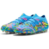 Puma FUTURE 9 ULTIMATE ADVANCED LEVEL MG Football Boots Unisex, Sports, White/Blue Glimmer/Pink Glimmer, 40.5