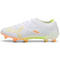 Puma ULTRA NITRO 7 PRO WHITE FG Football Boots Unisex, Shoes, White/Yellow Alert/Heat Fire, 45