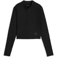 Puma CLOUDSPUN Quarter-Zip Long Sleeve Top Women, Performance, Black, S