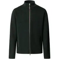 Hackett for man. HM7000285 Milano Fzip green zip-up sweater (L), Casual, Wool, Classic, Long sleeve