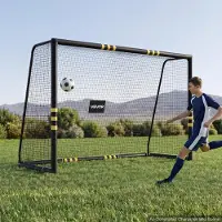 Vevor fotballmål 3 x 2 m fotballmål for bakgård, jernramme PE-nett, bærbart og slitesterkt sett, høystyrkenett, skumpolstring, bakkestaker, for ungdom og voksne utendørs hagetrening