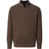 Casa Moda Half-zip Genser Structure melert Brun Størrelse