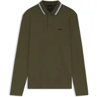 BOSS Plisy 10266738 Green Langermet Poloskjorte
