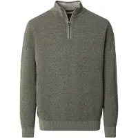 Casamoda Halfzip Genser Structure melert Grønn Størrelse
