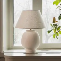 Globen Lighting bordlampe Lorenzo, beige, høyde 46 cm, keramikk