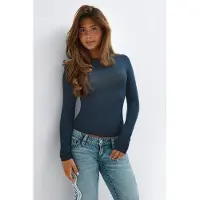 Gina Tricot  - 14+ longsleeve top - Topper - Blå - L - Dame