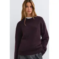 Gina Tricot  - Crew neck knitted sweater - Strikkede gensere - Lilla - XS - Dame
