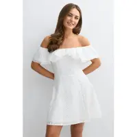 Gina Tricot  - 14+ off shoulder dress - kjoler - Hvit - XS - Dame