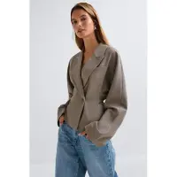 Gina Tricot  - Shaped blazer - Figursydde blazere - Beige - XS - Dame