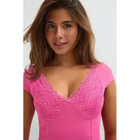 Gina Tricot  - 14+ lace detail top - Topper - Rosa - XS - Dame