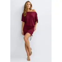 Gina Tricot  - Off shoulder ruched dress - korte kjoler - Rød - M - Dame
