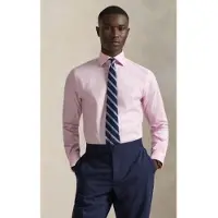 Ralph Lauren for man. 712B15310003 Pink textured Custom Fit shirt (43), Casual, Cotton, Classic, Long sleeve