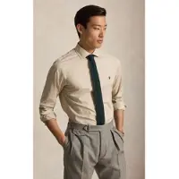 Ralph Lauren for man. 712B22541001 Beige Glen check poplin shirt (44), Casual, Cotton, Classic, Long sleeve