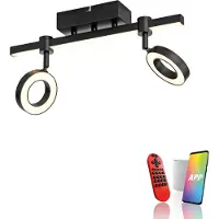 JUST LIGHT . LED-taklampe LOLAsmart Bileda, 2 lyskilder, svart