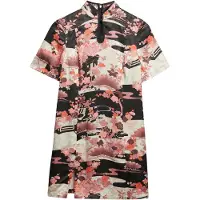 Superdry Mandarin Jacquard Kort Ermet Kort Kjole