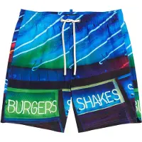 Superdry for man. M3010233A Blue photo print swimming costume (S), Beachwear, Recycled Polister, Sustainable