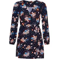 Superdry Printed Wrap Langarmet Kort Kjole