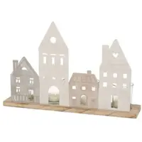 Boltze lysestake til telys, trehus, NORDY, 24 x 36 cm