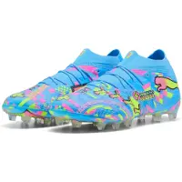 Puma FUTURE 9 ULTIMATE ADVANCED LEVEL AG Football Boots Unisex, Men, White/Blue Glimmer/Pink Glimmer, 47