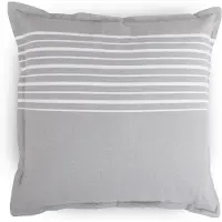 Nordstrand Pyntepute 45x45 cm - 100% bomull - Lysegrå med hvite striper