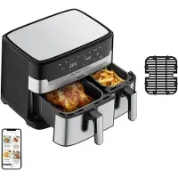 Tefal EY905D10 Dual Easy Fry & Grill airfryer 8,3 L 2700 W, rustfritt stål