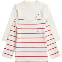 Tommy Hilfiger Gensere - 2-pack - Off White Striper - - 2 år (92) - Genser