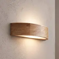Lamkur Vegglampe Oro, eik/glass, 41 cm bred, E27