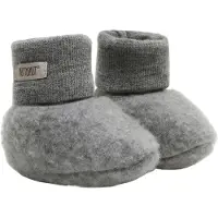 Huttelihut Barnetøfler - Ullfleece - Medium+ Grey Melange - - 62/68 - Barnetøfler