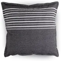 Nordstrand Pyntepute 45x45 cm - 100% bomull - antrasittgrå med hvite striper