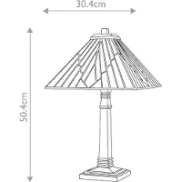 ELSTEAD Alderley bordlampe, 30 cm x 30 cm, Tiffany-stil, bronse
