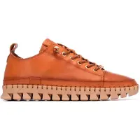 Carmela for woman. 16253101-CAMEL Brown Leather Sneakers 162531 (40), Flat, Laces, Casual