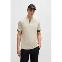 BOSS for man. 50525147 Beige Pariq Polo (S), Casual, Cotton, Short sleeve
