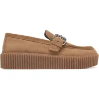 Weekend Max Mara for woman. 2625526114600 Brown Wkanavetta Leather Loafers (40), Flat, 1 to 3 cm, None, Casual