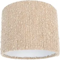QAZQA Fabric Lampshade Beige with Bouclé Fabric 18/18/14