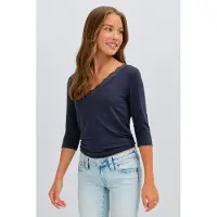 Gina Tricot  - Y lace quarter sleeve top - Topper for jenter 9–14 år - Blå - 134/140 - Jente