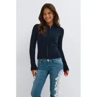 Gina Tricot  - Y knitted shaped hoodie - strikkede gensere for jenter 9–14 år - Blå - 146/152 - Jente