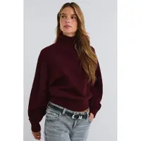 Gina Tricot  - Knitted turtleneck sweater - Pologensere - Rød - L - Dame
