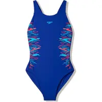 Speedo Badedrakt - Placement Muscleback - Nattevakt/Hyper Teal - - 13-14 år (158-164) - Badetøy