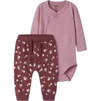 Name it Bodysuit - NbfVulla - Lilla/Wild Ginger - - 1 år (80) - Langermet Body