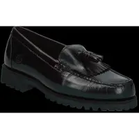 Timberland for man. TB0A2MSCW021 Authentic black leather loafers (40 W), Flat, None, Casual, Classic