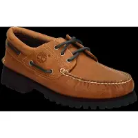 Timberland for man. TB0A2PDQAJW1 Handmade 3-eyelet boat shoes in brown Authentic (42 W), Leather, Flat, Laces, Casual