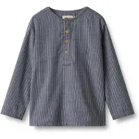 Wheat Skjorte - Bjørk - Greyblue Slub Stripe - - 7 år (122) - Skjorte